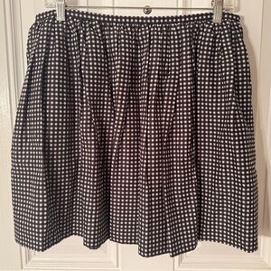 Madewell Black and White Gingham Gathered Skirt